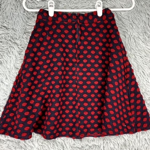 Modcloth  sweater skirt, navy with red polka dots. - Picture 2 of 11